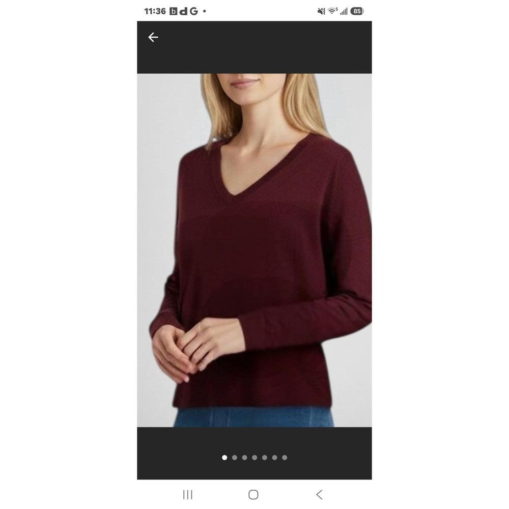 Quince Mongolian Cashmere V Neck Sweater Large Burgundy NWT Luxury Knit Top